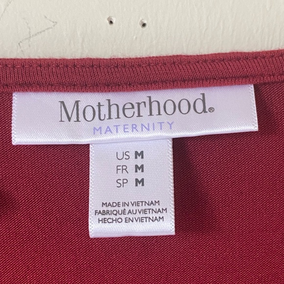 Motherhood Maternity Women Empire Waist Long Sleeve Dress - Burgundy - Size M - Picture 7 of 13
